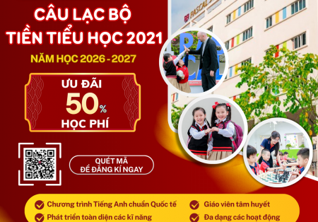 THÔNG BÁO TUYỂN SINH LỚP TIỀN TIỂU HỌC NĂM HỌC 2026 – 2027 DÀNH CHO CÁC BÉ SINH NĂM 2021